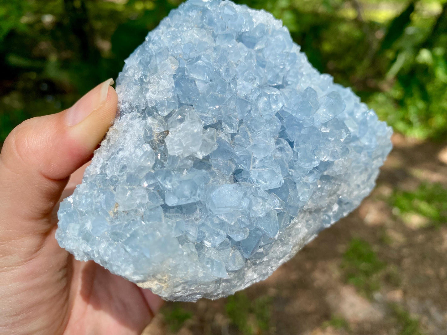 Raw Celestite Crystal Cluster: Madagascar Geode, Angelic Energy
