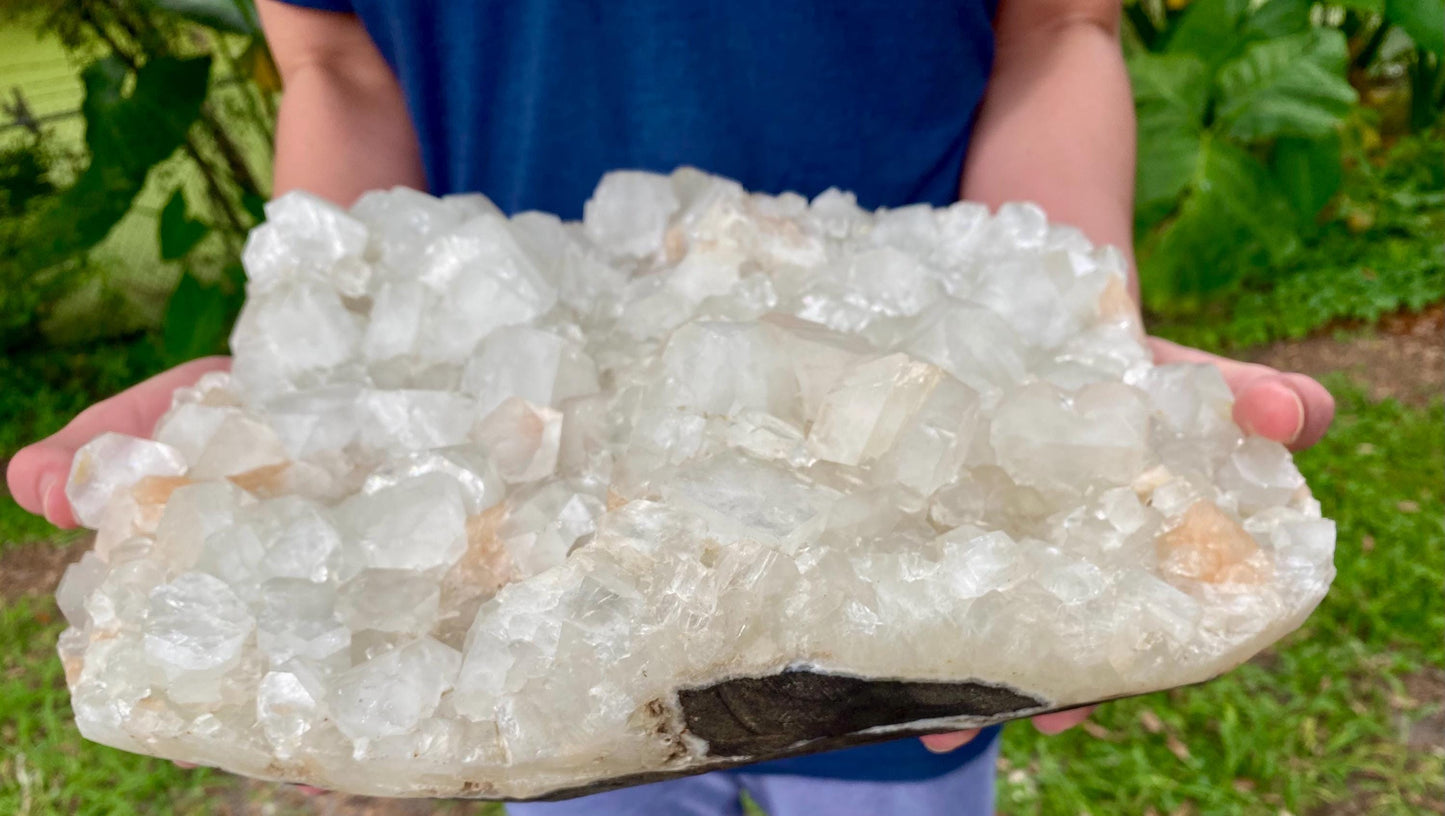 Rare Apophyllite Crystal Cluster with stilbite inclusions, Unique specimen worthy of being displayed anywhere.