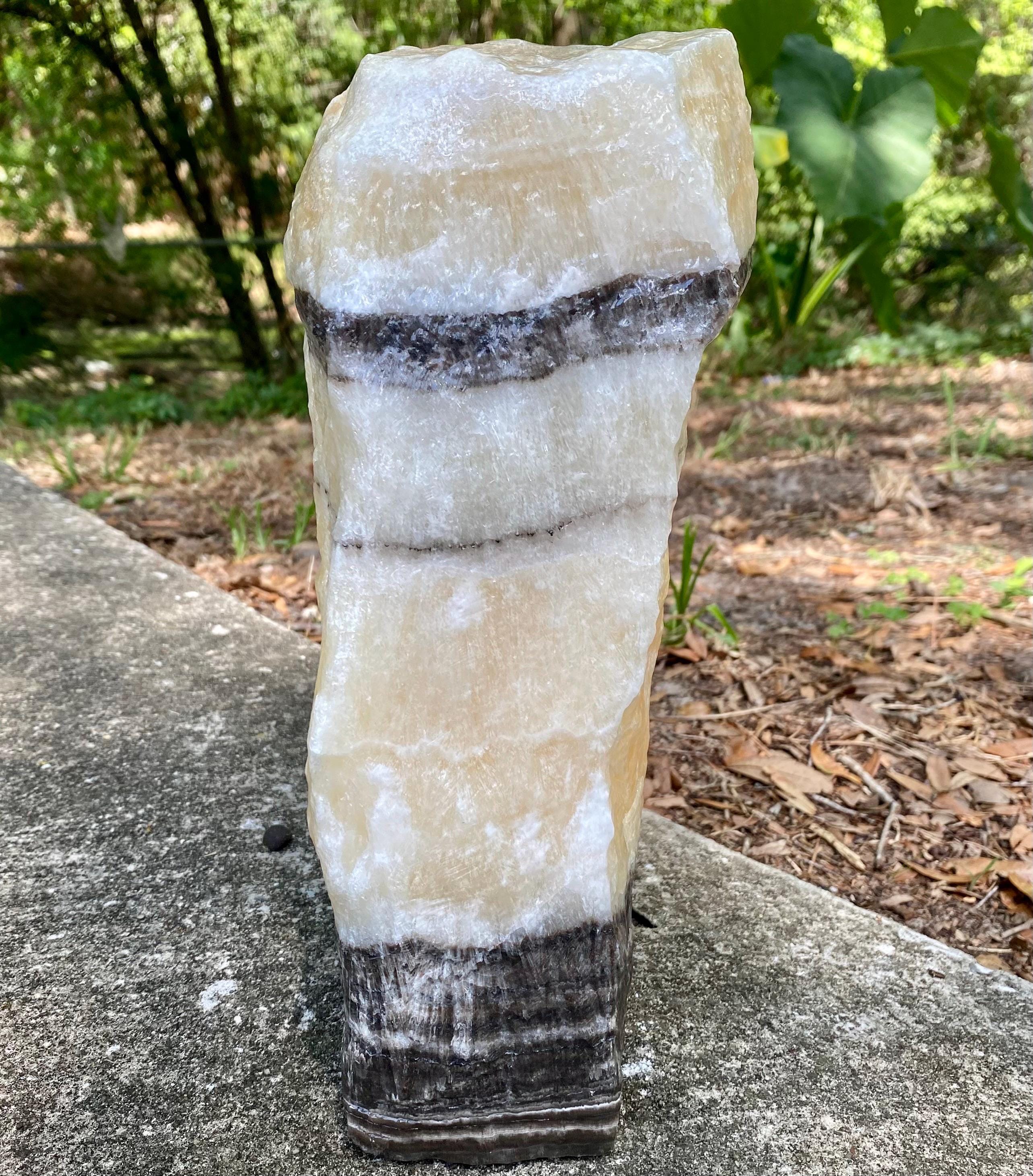 Large Yellow Banded Calcite: 12 Lbs Stone, Solar Plexus Chakra