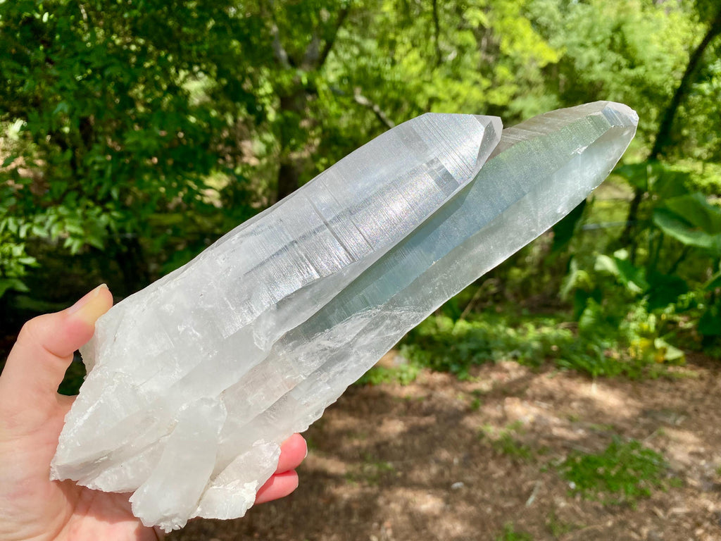 Extra Large Twin Lemurian Seed Crystal | Double Quartz Point, High Vibration Stone, Meditation, Healing & Energy Amplifier, one of a kind.