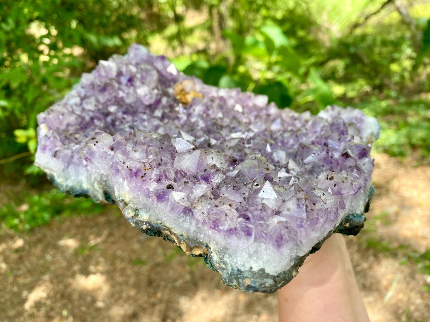 XL Large Amethyst Cluster | Raw Healing Crystal, Purple Geode, High Vibration Stone, Spiritual Protection Goethite Inclusions, 5lb 14oz