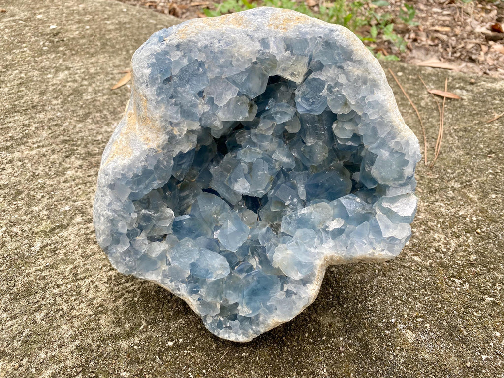Extra Large Celestite Cluster. Magnificent Blue Celestite Geode.