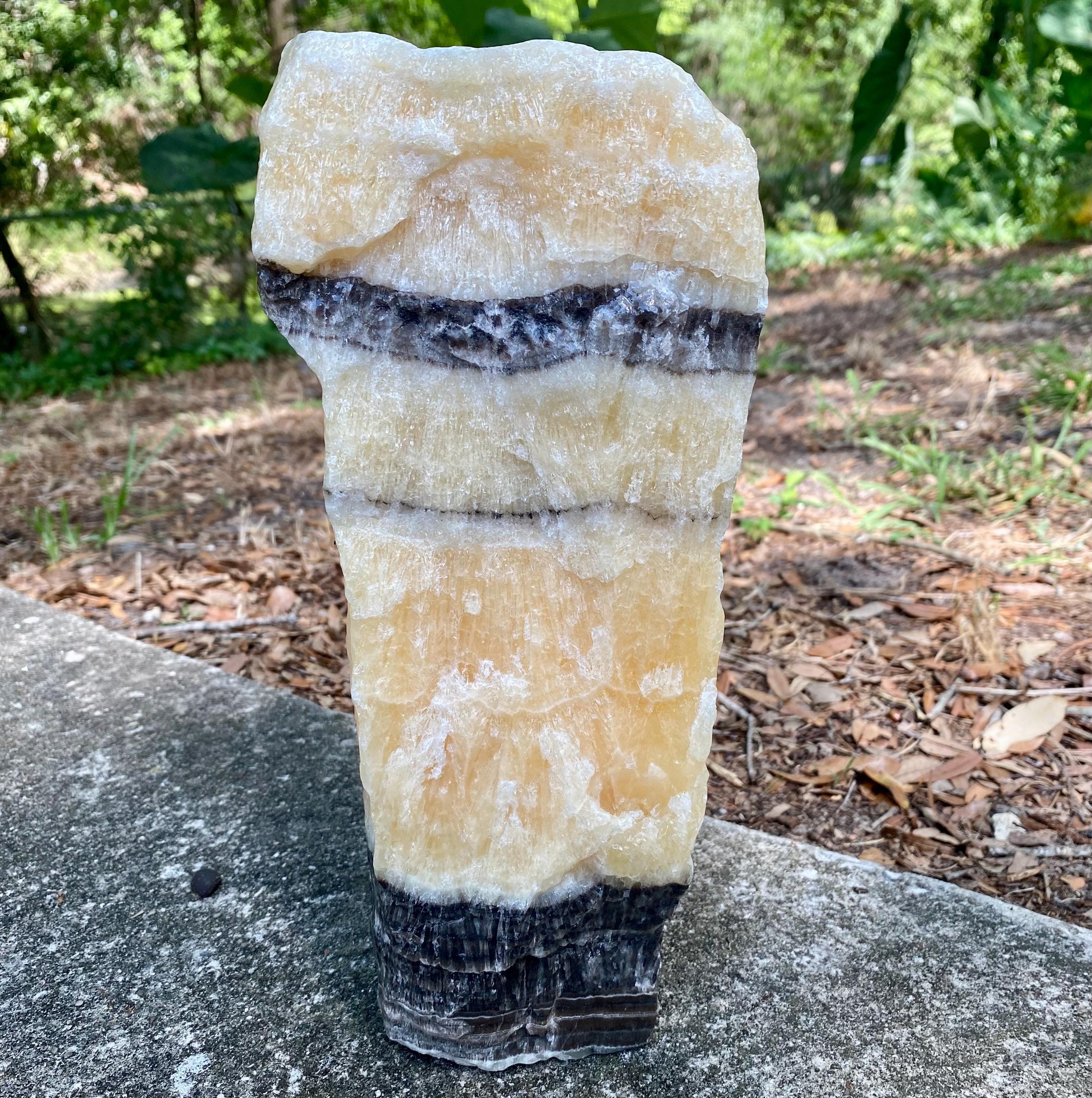 Large Yellow Banded Calcite: 12 Lbs Stone, Solar Plexus Chakra