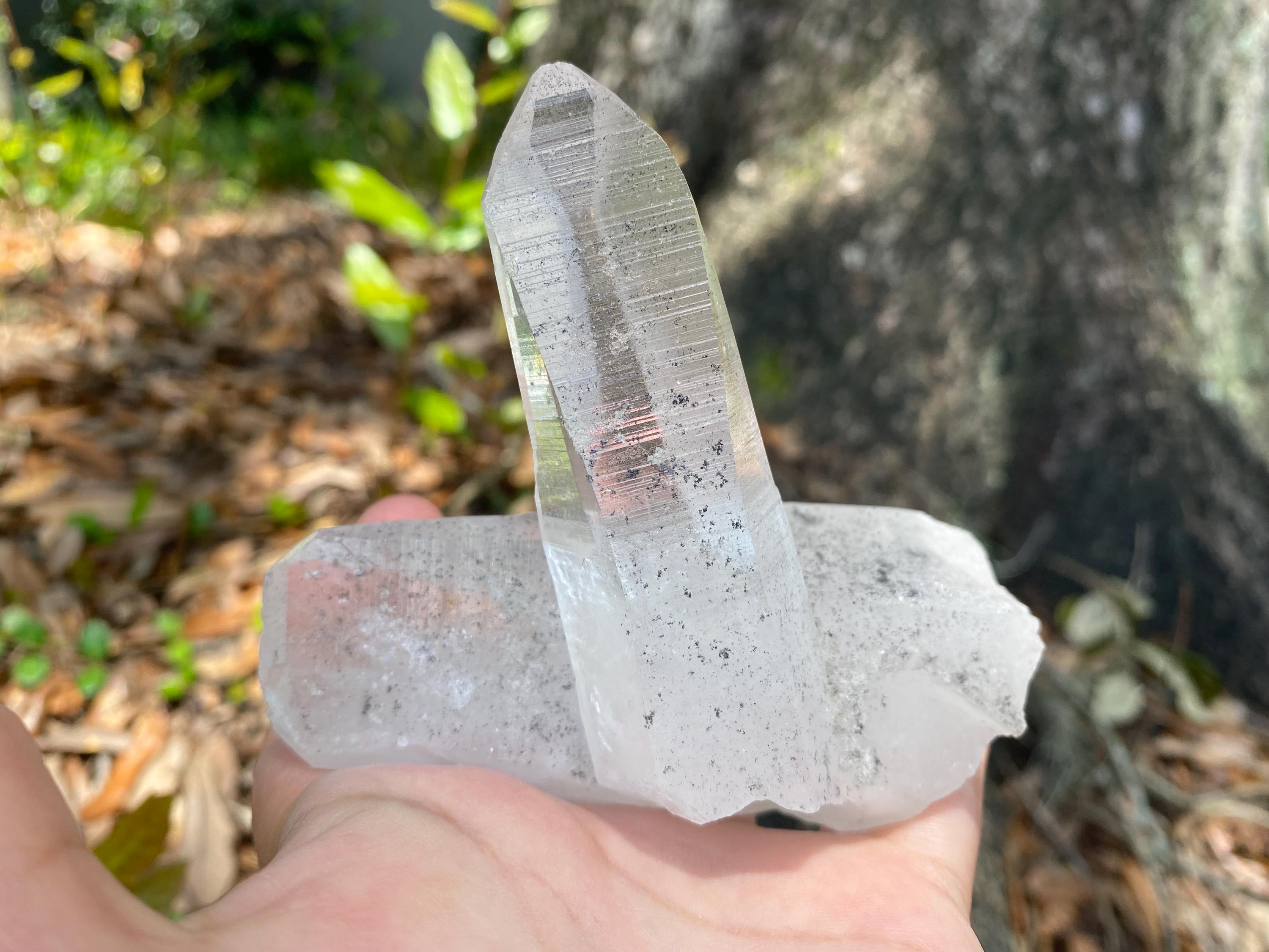 Large Twin Lemurian Seed Crystal | Double Quartz Point, High Vibration Stone, Meditation, Healing & Energy Amplifier. It weighs 8.6 Oz.