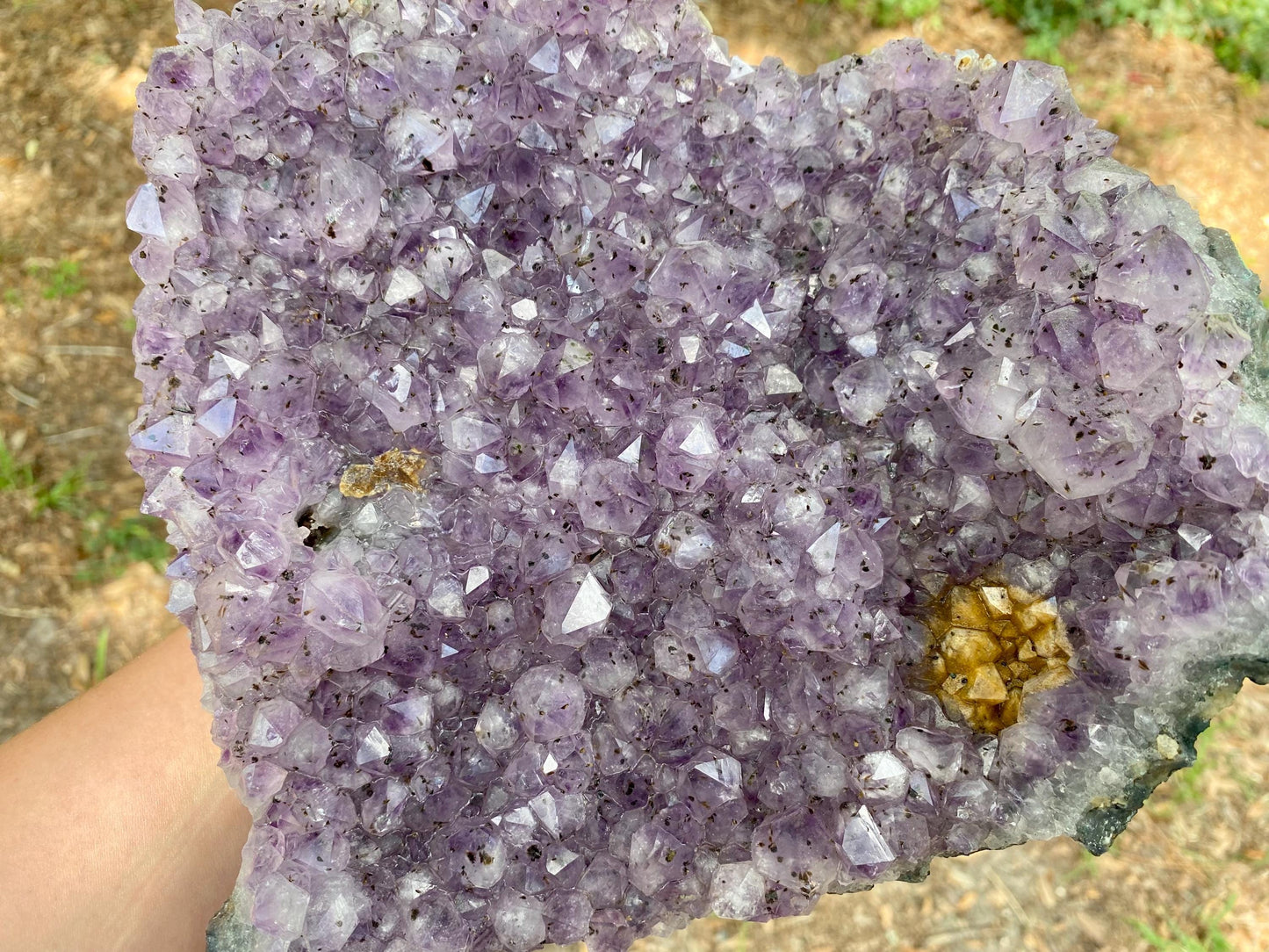 XL Large Amethyst Cluster | Raw Healing Crystal, Purple Geode, High Vibration Stone, Spiritual Protection Goethite Inclusions, 5lb 14oz