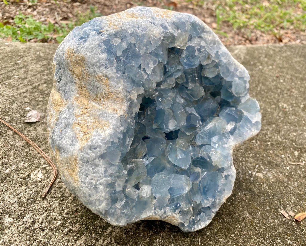 Extra Large Celestite Cluster. Magnificent Blue Celestite Geode.