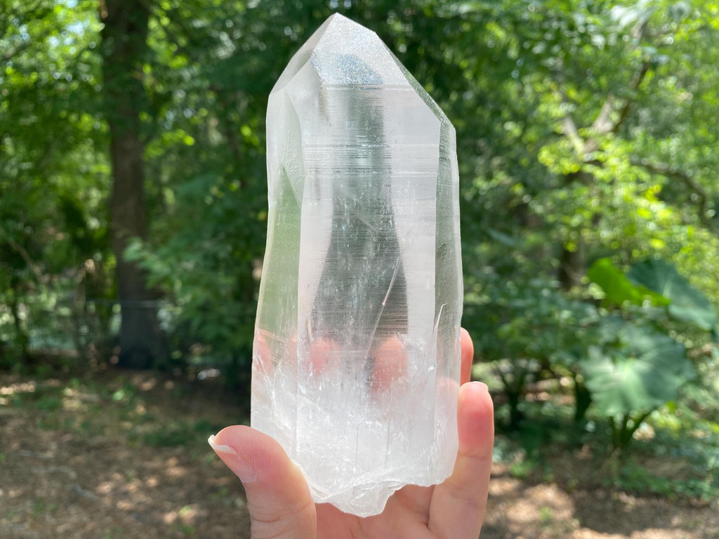 Large Lemurian Quartz Crystal | Healing Point, High Vibration Stone, Meditation & Spiritual Growth, Energy Amplifier, with record keepers.