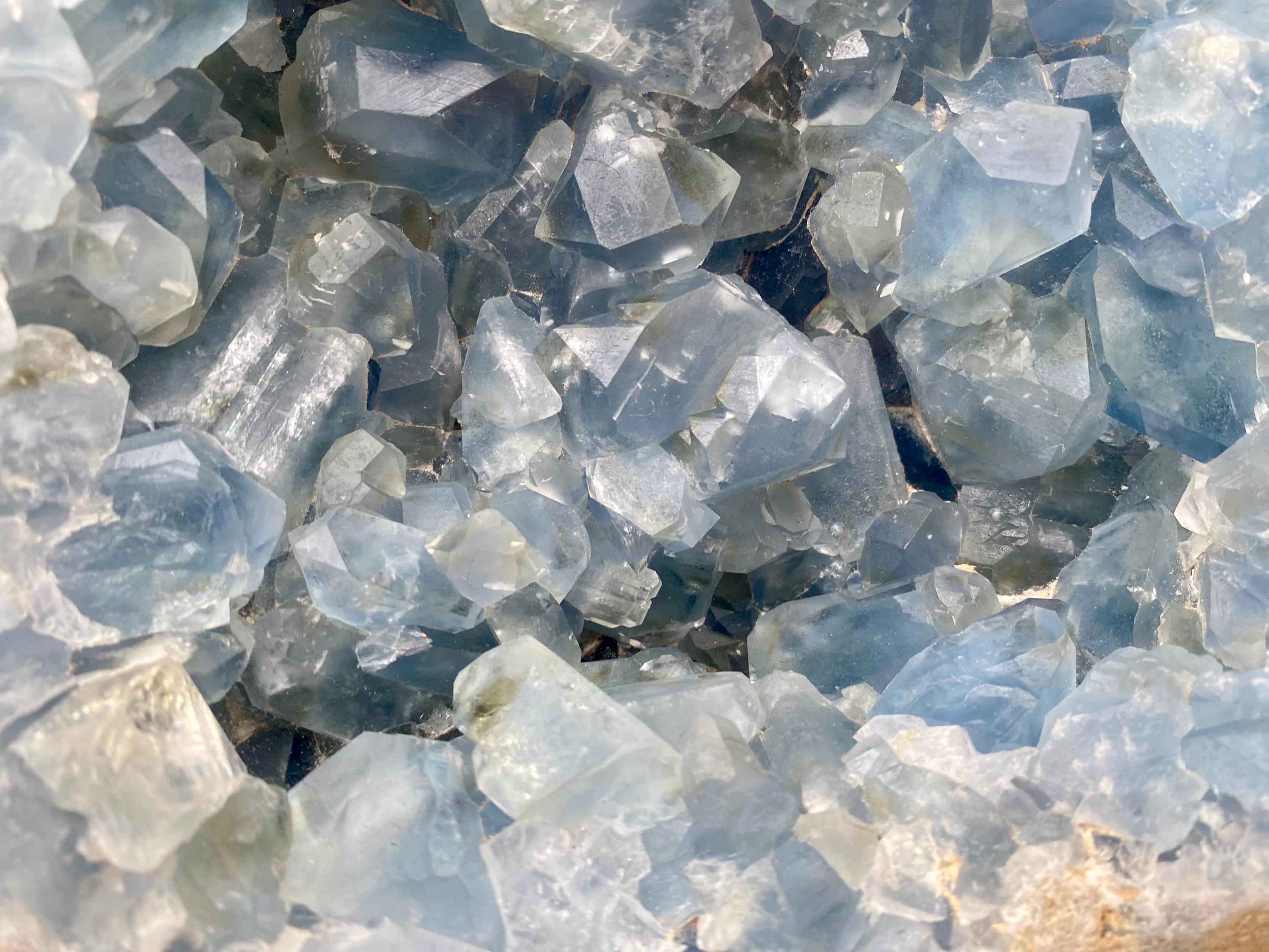 Extra Large Celestite Cluster. Magnificent Blue Celestite Geode.