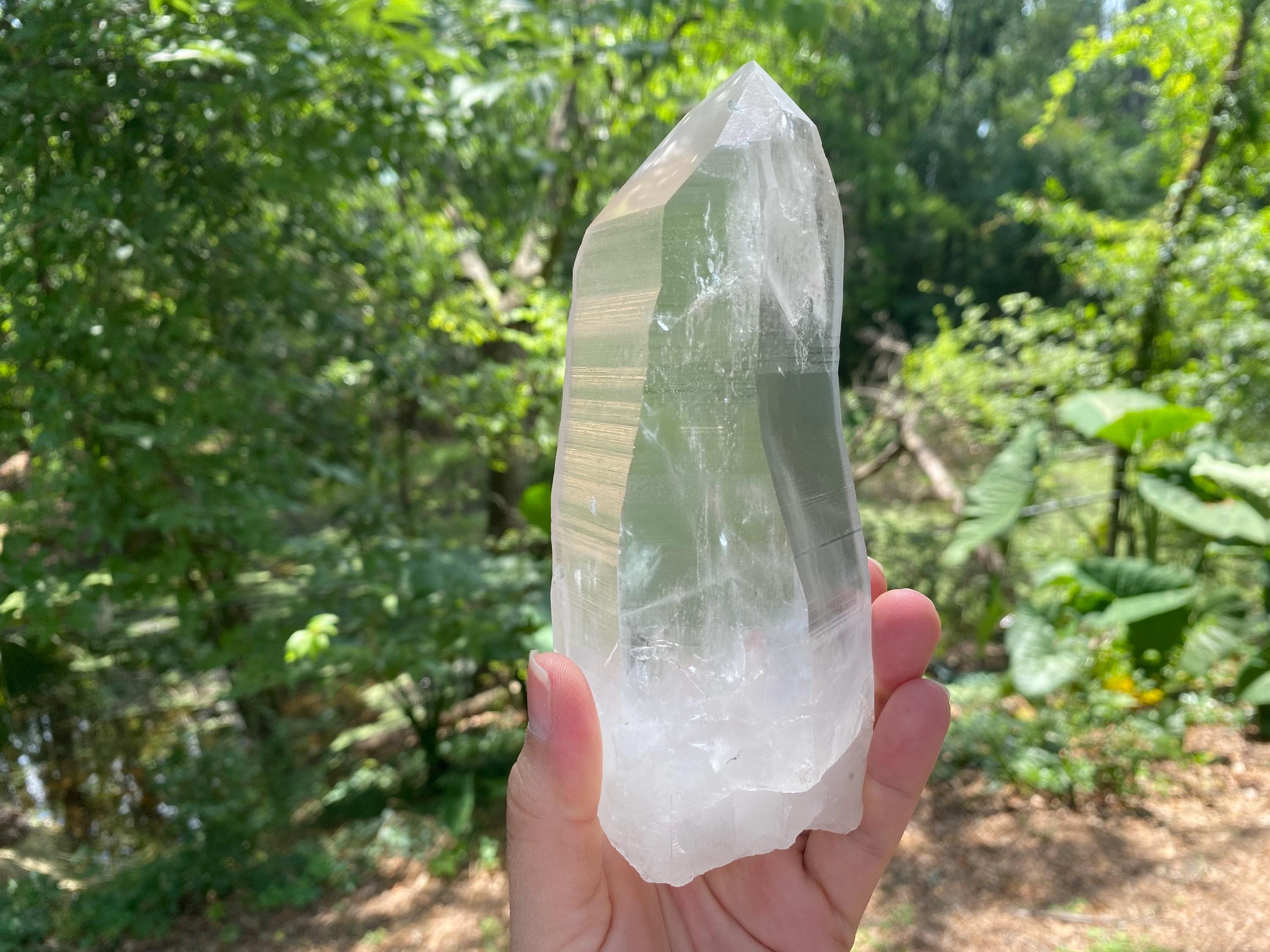 Large Lemurian Quartz Crystal | Healing Point, High Vibration Stone, Meditation & Spiritual Growth, Energy Amplifier, with record keepers.