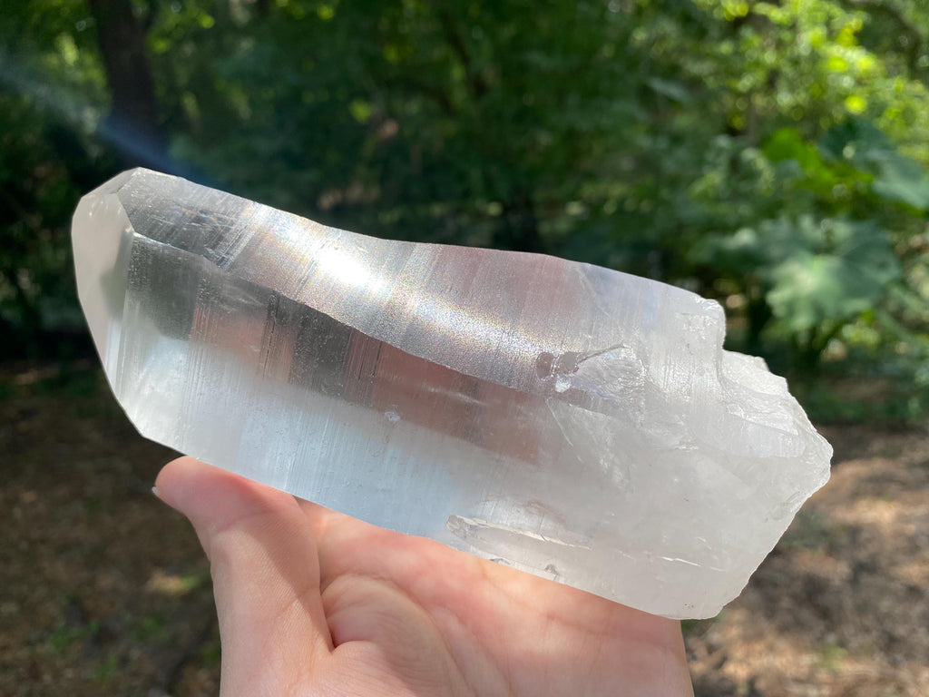 Large Lemurian Quartz Crystal | Healing Point, High Vibration Stone, Meditation & Spiritual Growth, Energy Amplifier, with record keepers.