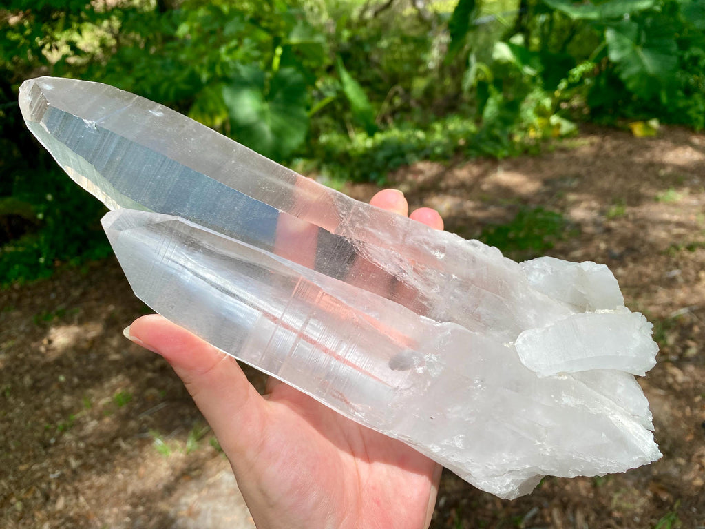 Extra Large Twin Lemurian Seed Crystal | Double Quartz Point, High Vibration Stone, Meditation, Healing & Energy Amplifier, one of a kind.