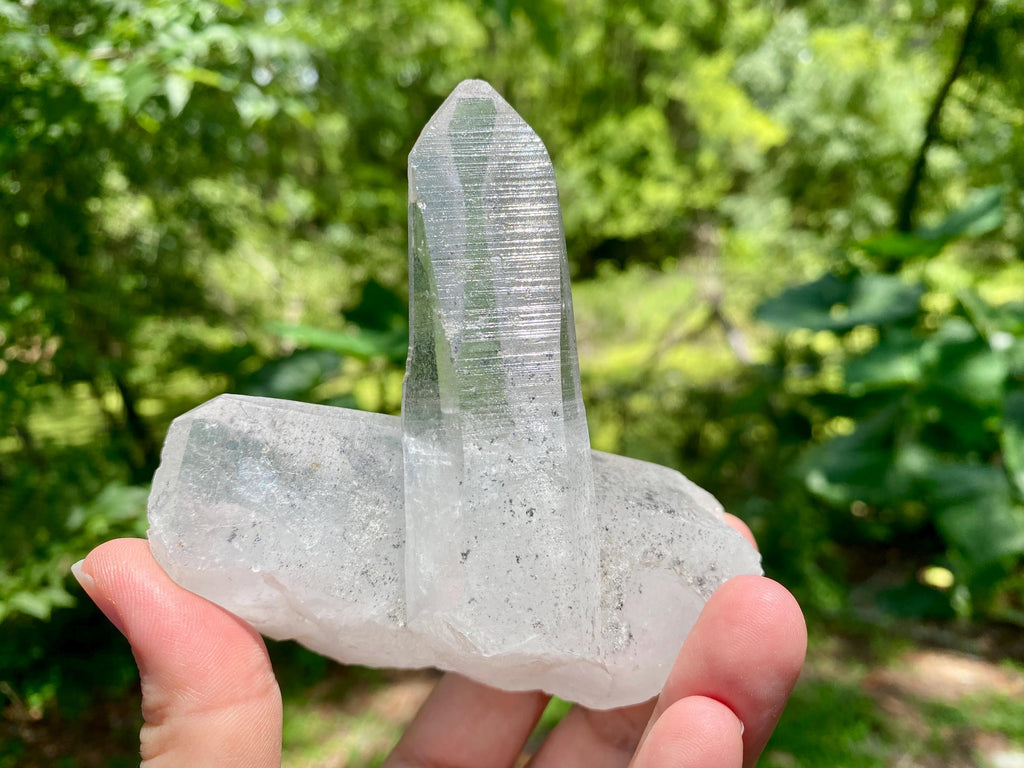 Large Twin Lemurian Seed Crystal | Double Quartz Point, High Vibration Stone, Meditation, Healing & Energy Amplifier. It weighs 8.6 Oz.