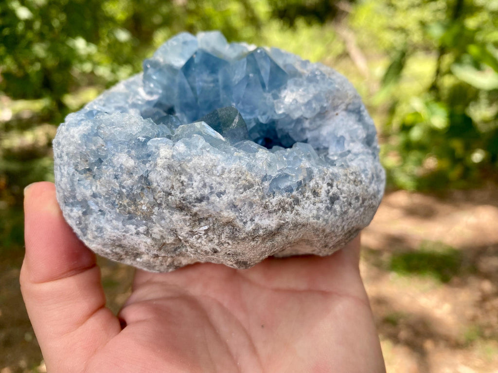 Celestite Crystal Geode – Raw Celestine Cluster for Angelic Energy– Soothing Blue Crystal for Home  Decor, Chakra Alignment, Natural Crystal