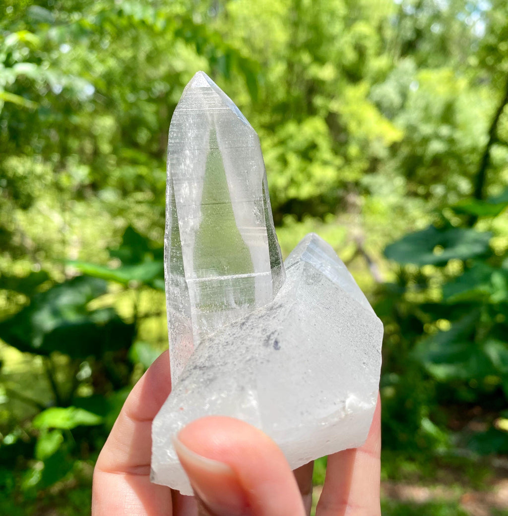 Large Twin Lemurian Seed Crystal | Double Quartz Point, High Vibration Stone, Meditation, Healing & Energy Amplifier. It weighs 8.6 Oz.