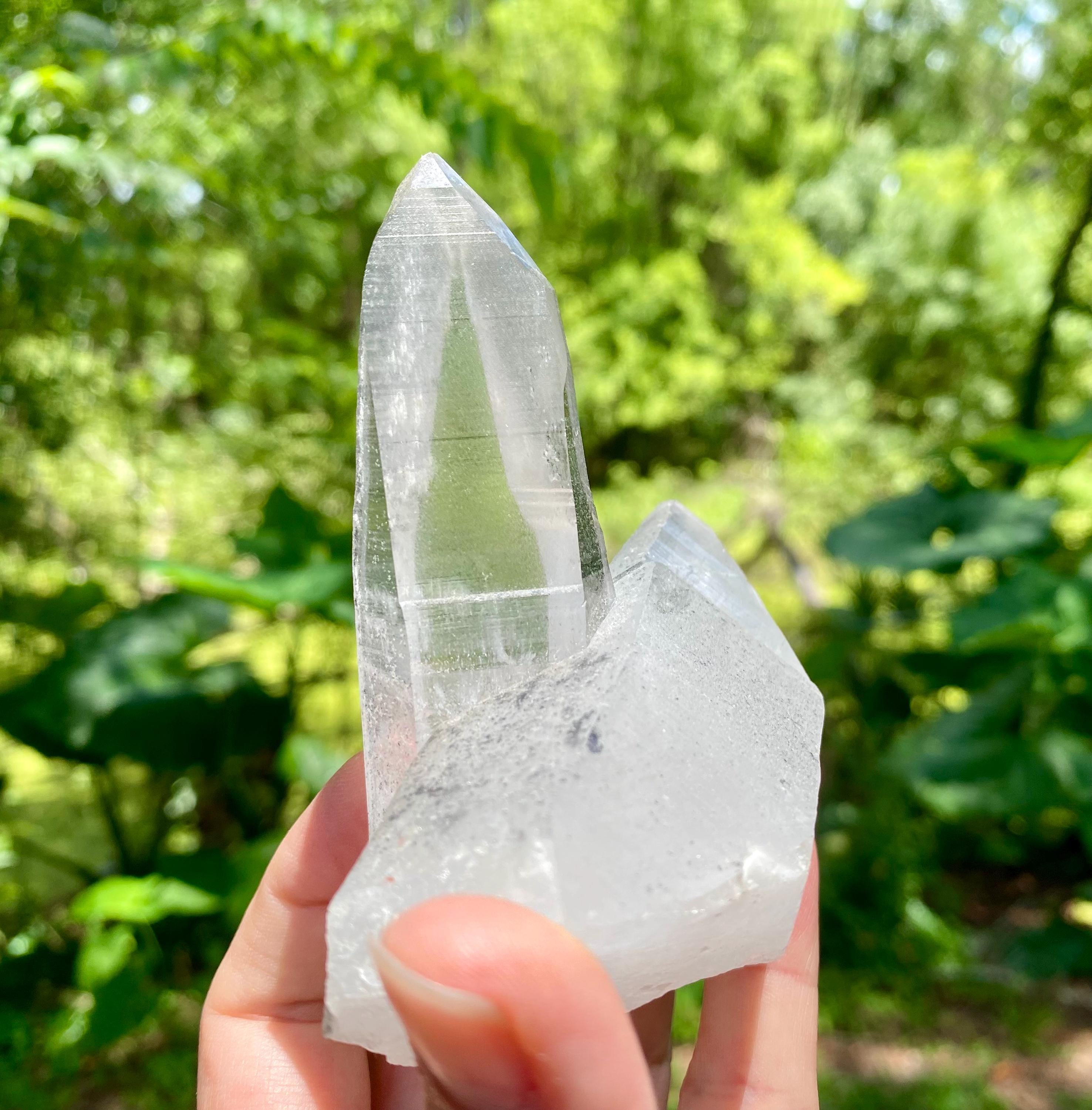 Large Twin Lemurian Seed Crystal | Double Quartz Point, High Vibration Stone, Meditation, Healing & Energy Amplifier. It weighs 8.6 Oz.