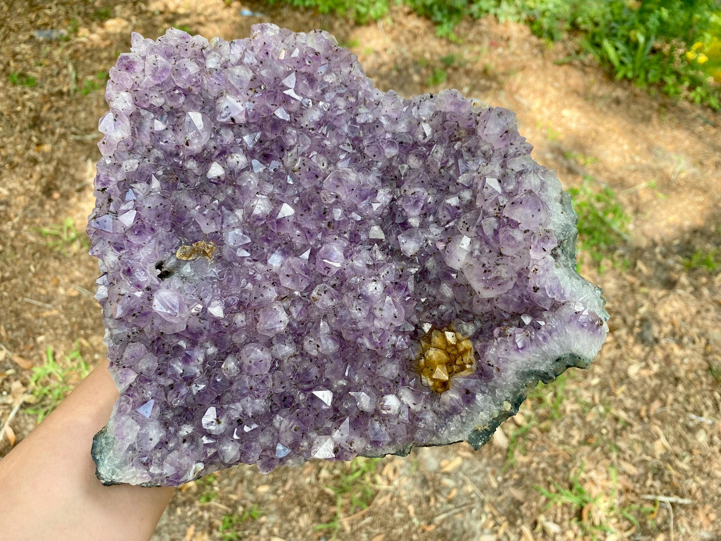 XL Large Amethyst Cluster | Raw Healing Crystal, Purple Geode, High Vibration Stone, Spiritual Protection Goethite Inclusions, 5lb 14oz