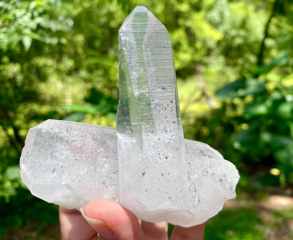 Large Twin Lemurian Seed Crystal | Double Quartz Point, High Vibration Stone, Meditation, Healing & Energy Amplifier. It weighs 8.6 Oz.