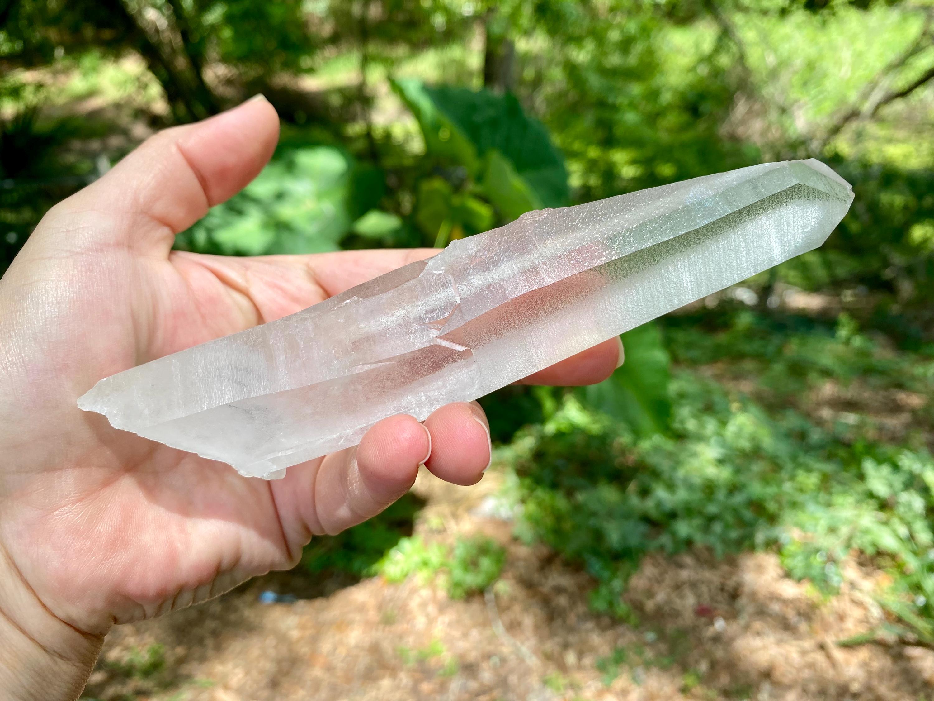 Large Lemurian Quartz Crystal | Healing Point, High Vibration Stone, Meditation & Spiritual Growth, Energy Amplifier.