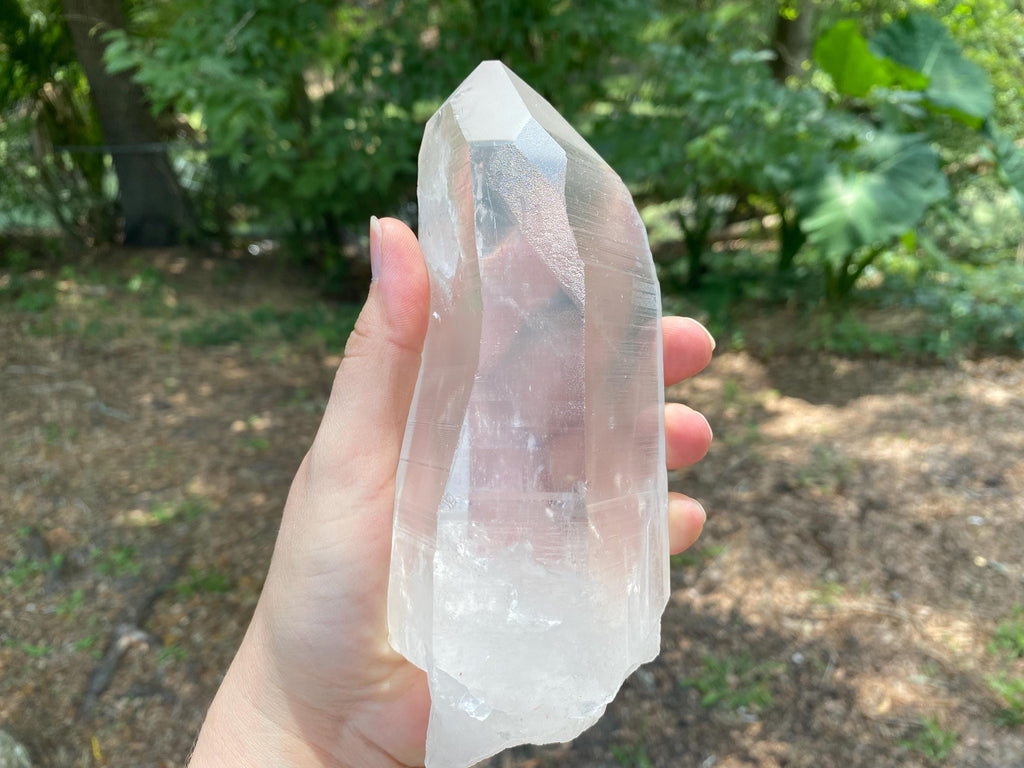 Large Lemurian Quartz Crystal | Healing Point, High Vibration Stone, Meditation & Spiritual Growth, Energy Amplifier, with record keepers.