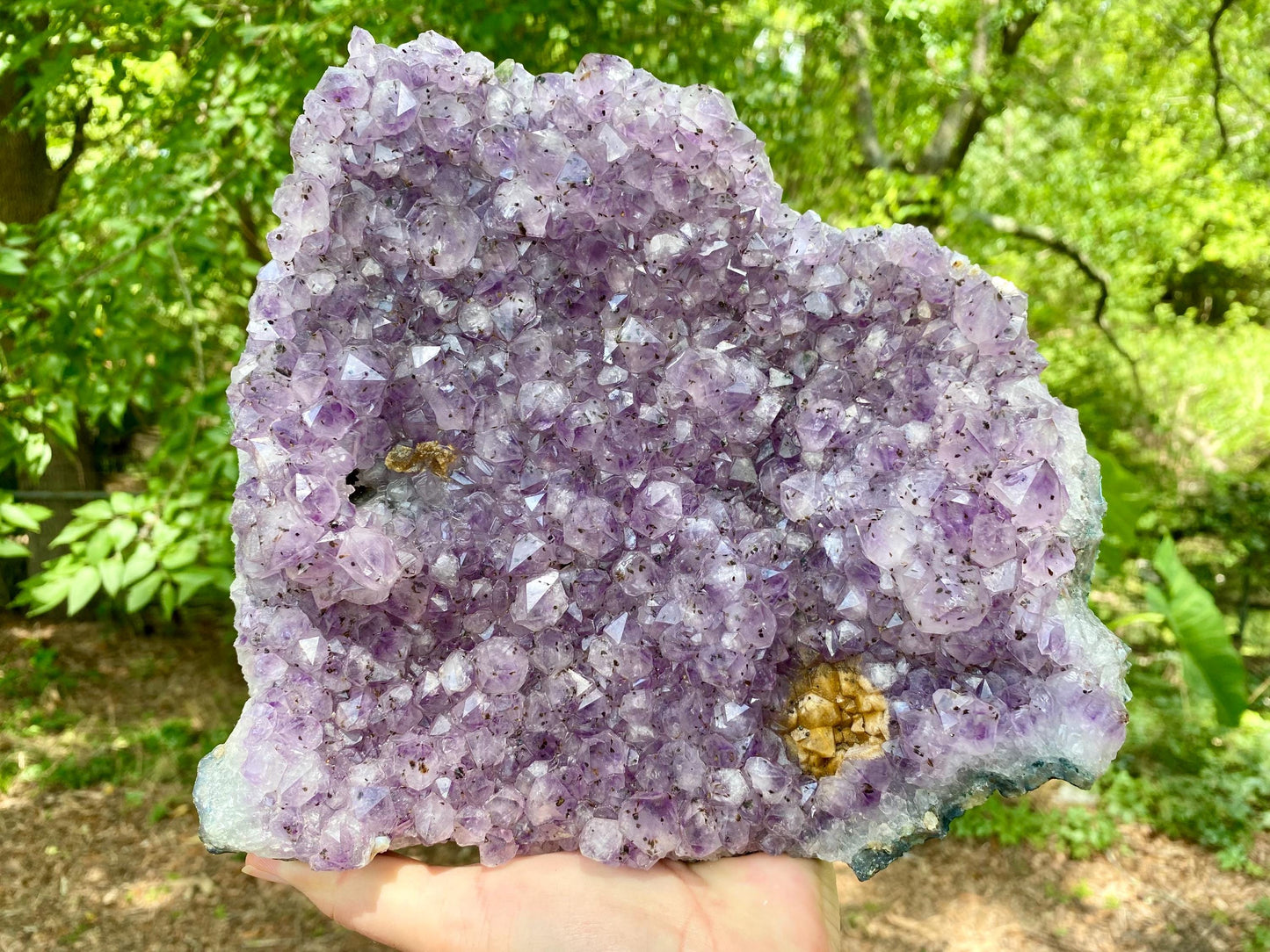XL Large Amethyst Cluster | Raw Healing Crystal, Purple Geode, High Vibration Stone, Spiritual Protection Goethite Inclusions, 5lb 14oz