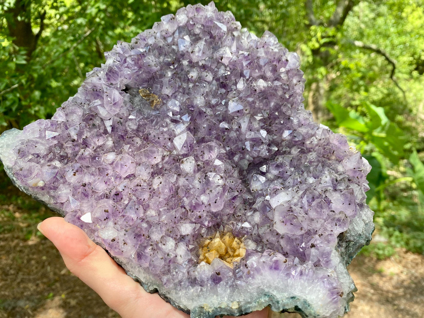 XL Large Amethyst Cluster | Raw Healing Crystal, Purple Geode, High Vibration Stone, Spiritual Protection Goethite Inclusions, 5lb 14oz