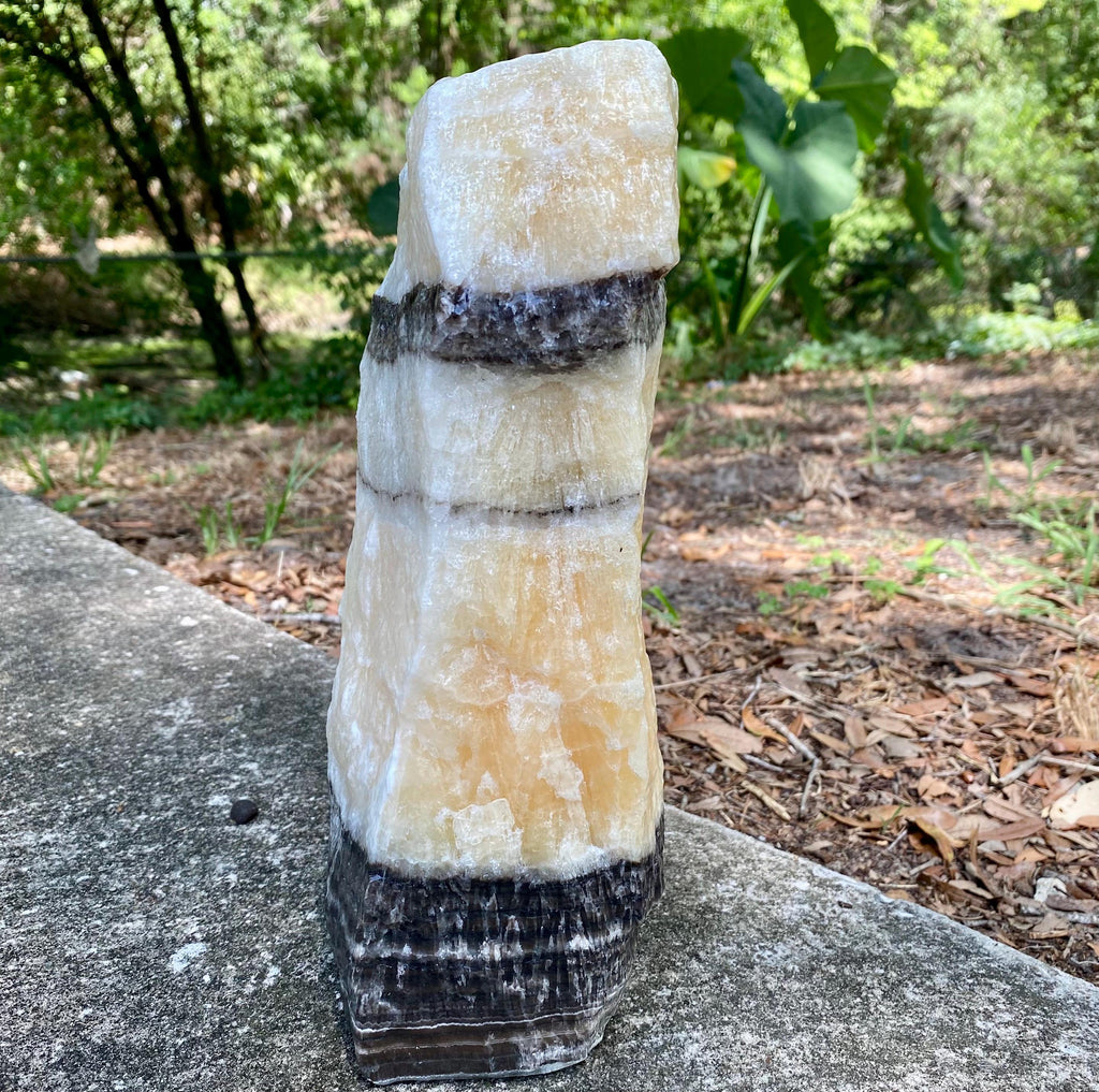 Large Yellow Banded Calcite: 12 Lbs Stone, Solar Plexus Chakra