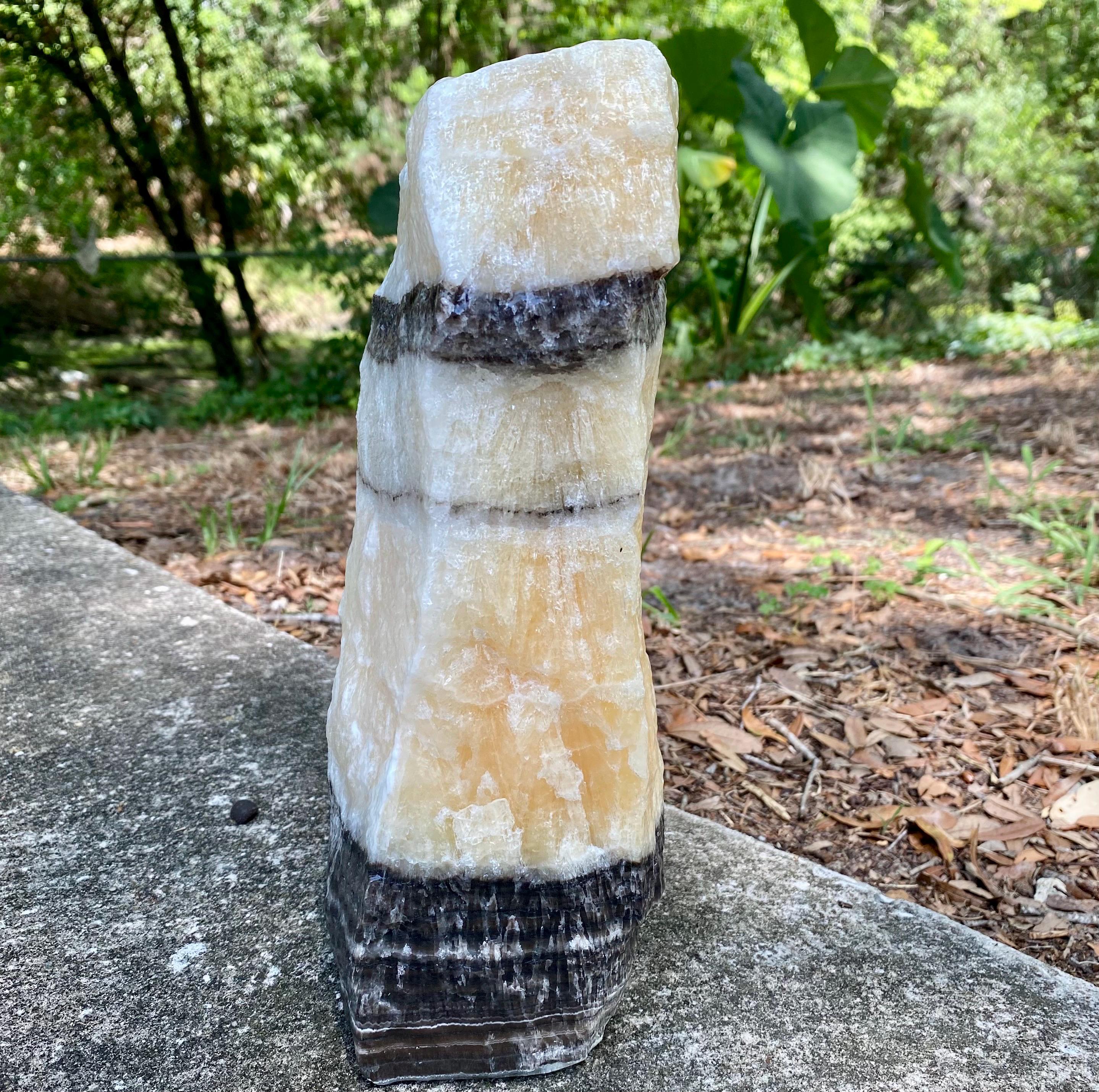 Large Yellow Banded Calcite: 12 Lbs Stone, Solar Plexus Chakra