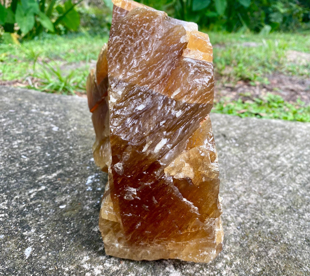 Large Honey Calcite Crystal | Raw Natural Golden Stone, Confidence & Empowerment, Solar Plexus Chakra Energy, Meditation Crystal.