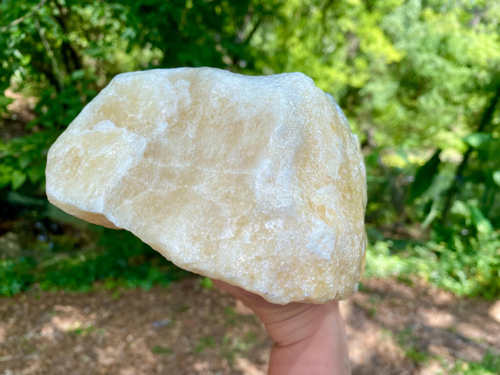 Large Yellow Banded Calcite: 12 Lbs Stone, Solar Plexus Chakra