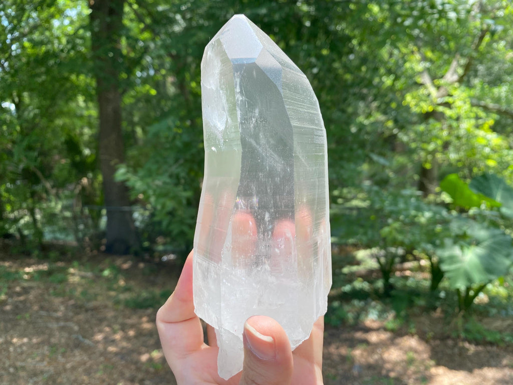 Large Lemurian Quartz Crystal | Healing Point, High Vibration Stone, Meditation & Spiritual Growth, Energy Amplifier, with record keepers.