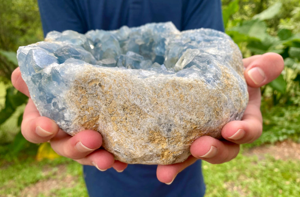 Extra Large Celestite Cluster. Magnificent Blue Celestite Geode.