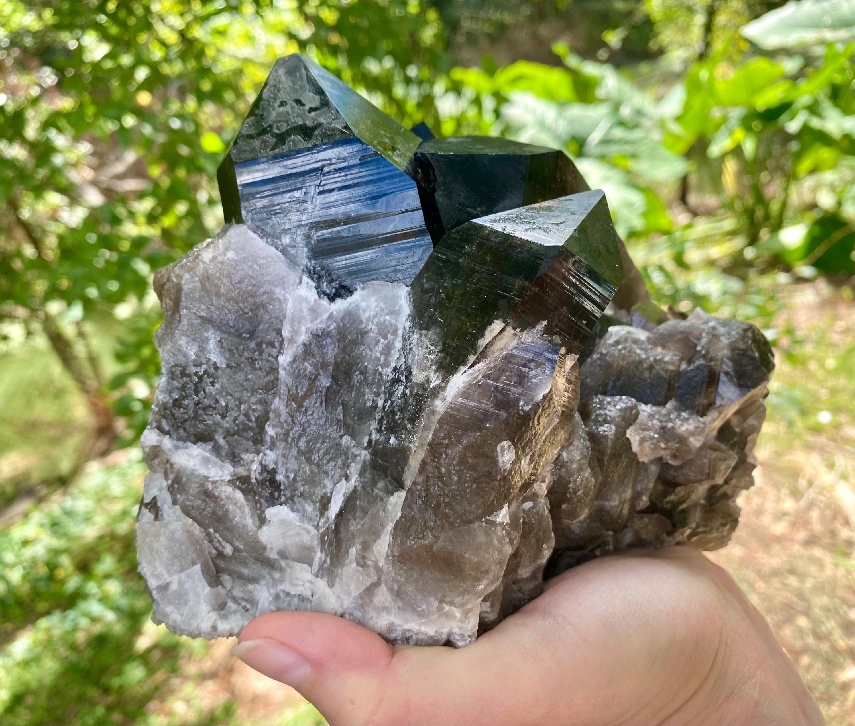 Extra Large Smoky Quartz Cluster. Beautiful Brazilian Smoky Quartz Crystal.