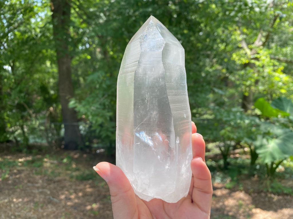 Large Lemurian Quartz Crystal | Healing Point, High Vibration Stone, Meditation & Spiritual Growth, Energy Amplifier, with record keepers.